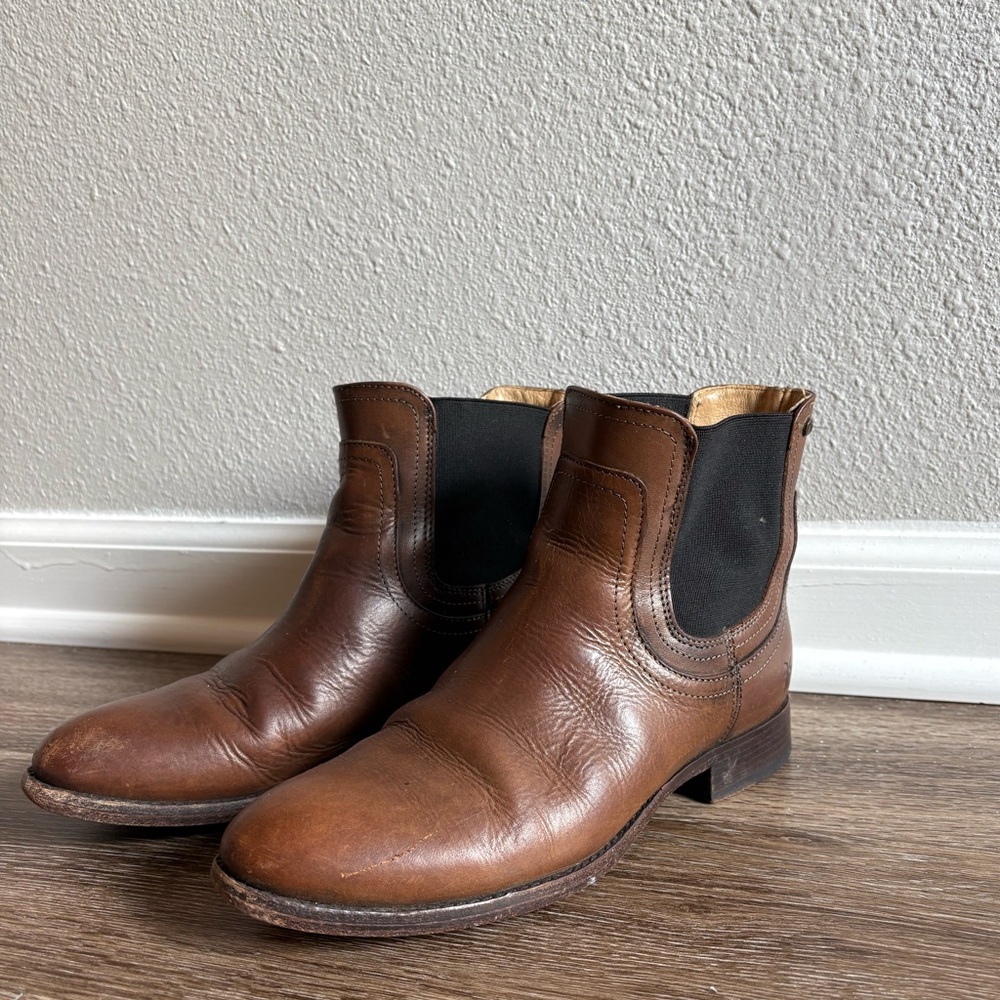 Frye Chelsea Slip On Leather Ankle Boots